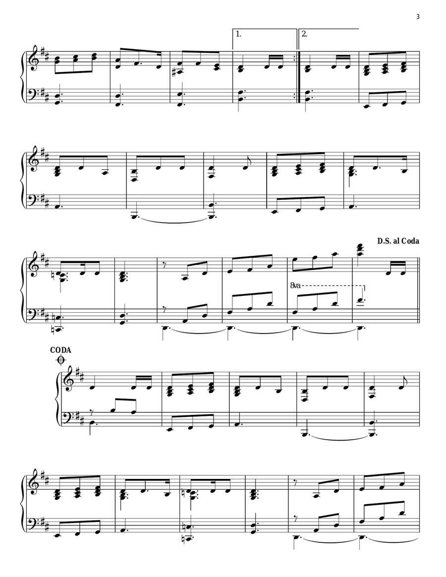 Gus: The Theatre Cat (from Cats) Piano Solo scores gallery preview page 3