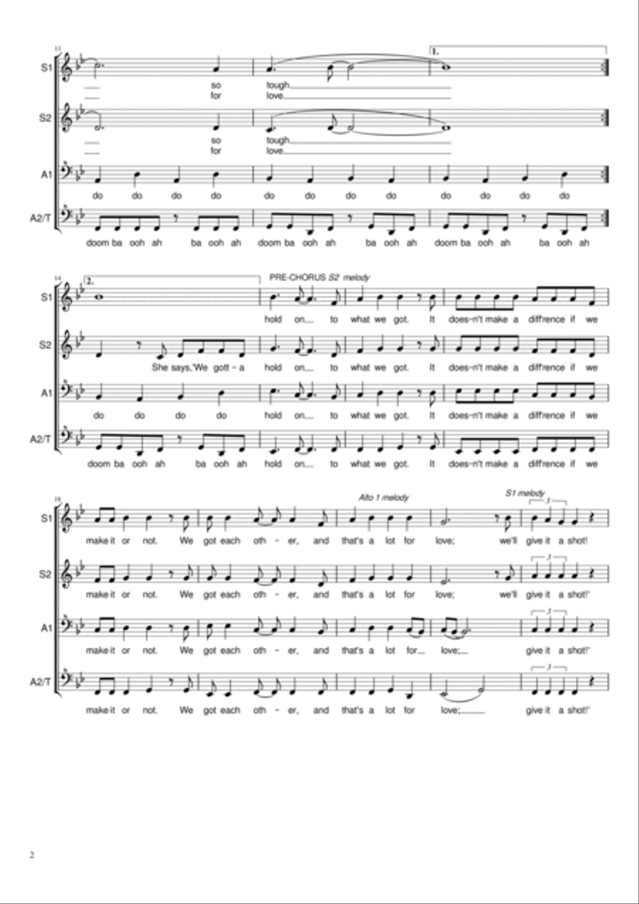 Livin' On A Prayer SSAA scores gallery preview page 2