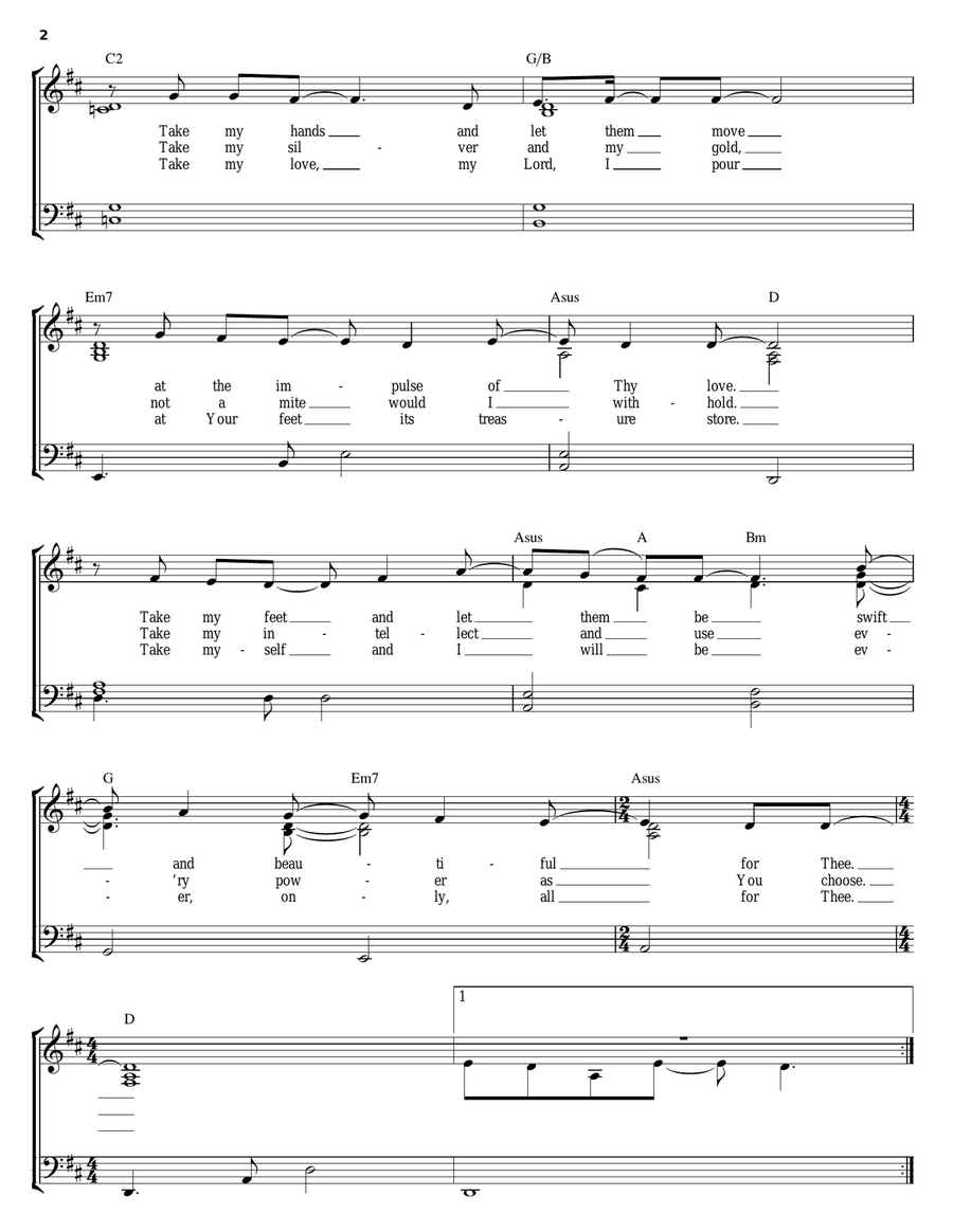 Take My Life Piano, Vocal, Guitar scores gallery preview page 2