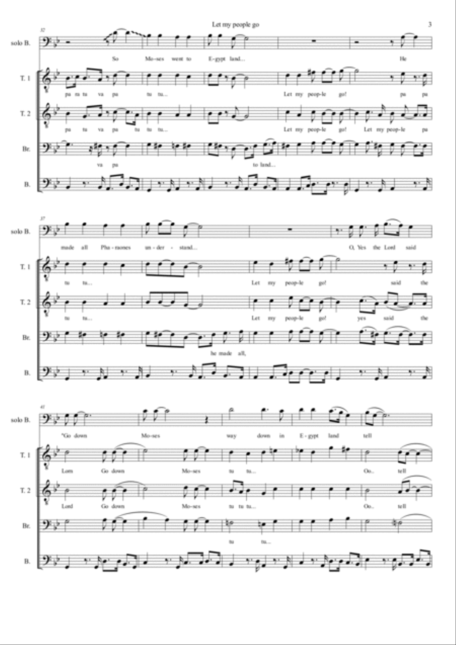 Go Down, Moses (Let my People Go) TTBB scores gallery preview page 3