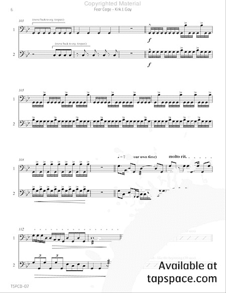 Fear Cage Fear Cage Percussion scores gallery preview page 9
