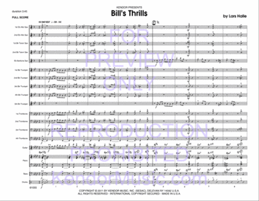 Bill's Thrills Jazz Ensemble scores gallery preview page 2