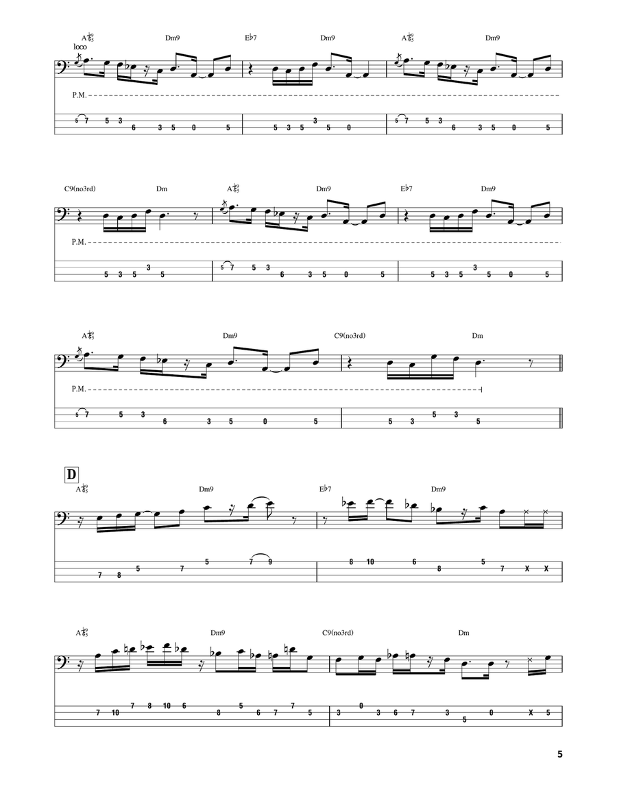 3 Deuces Bass Guitar Tablature scores gallery preview page 5