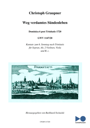 Book cover for Graupner Christoph Cantata Weg verdamtes Sündenleben GWV 1147/20