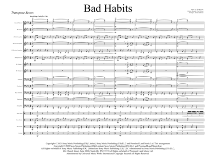 Bad Habits Marching Band scores gallery preview page 3