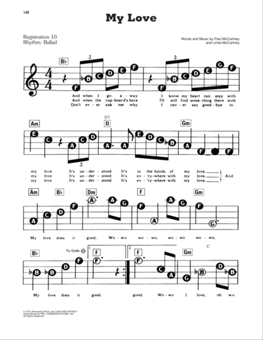 My Love Electronic Keyboard scores gallery preview page 1