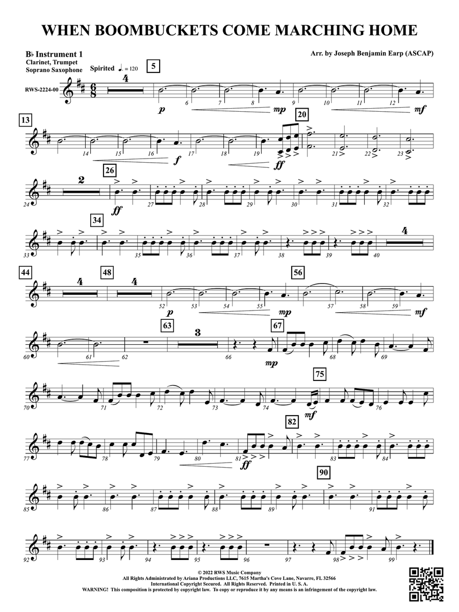 When Boombuckets Come Marching Home: Part 1 - B-flat Instruments B-Flat Instrument scores gallery preview page 1