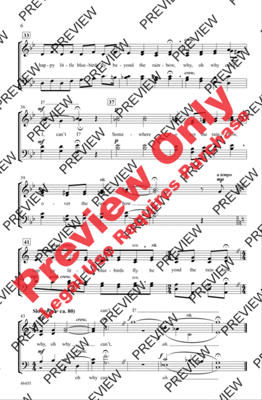 Over the Rainbow 4-Part scores gallery preview page 5