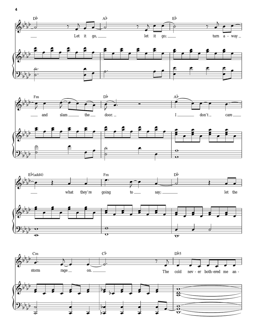 Let It Go Piano, Vocal scores gallery preview page 4