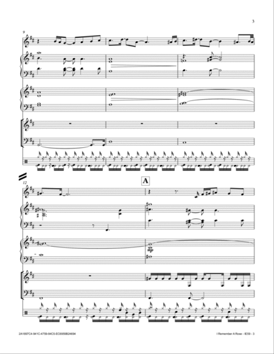 I Remember A Rose Small Ensemble scores gallery preview page 3