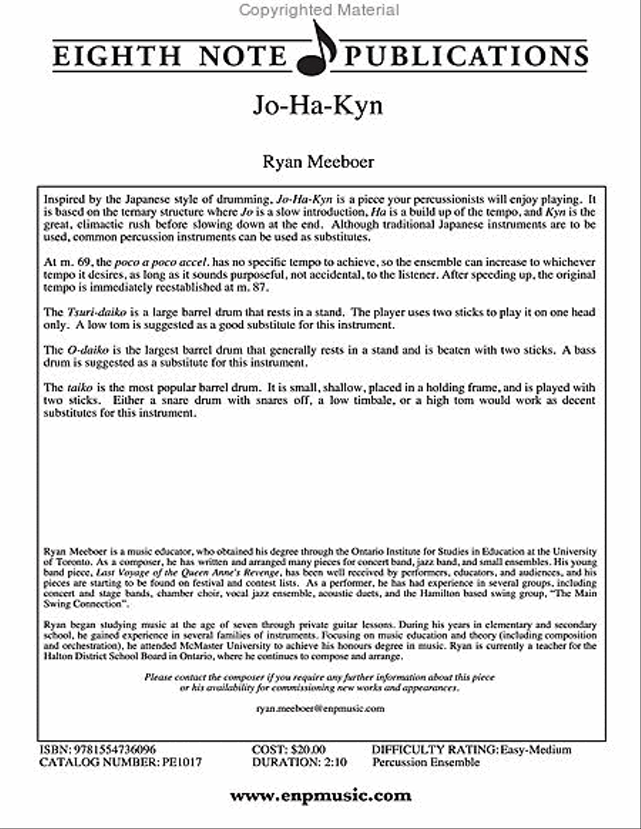 Jo-Ha-Kyn Jo-Ha-Kyn Percussion Ensemble scores gallery preview page 2