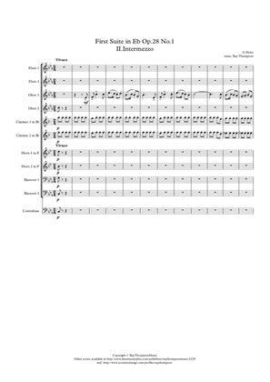 Book cover for Holst: 1st Suite in Eb Op.28 No.1 Mvt.II Intermezzo - wind dectet