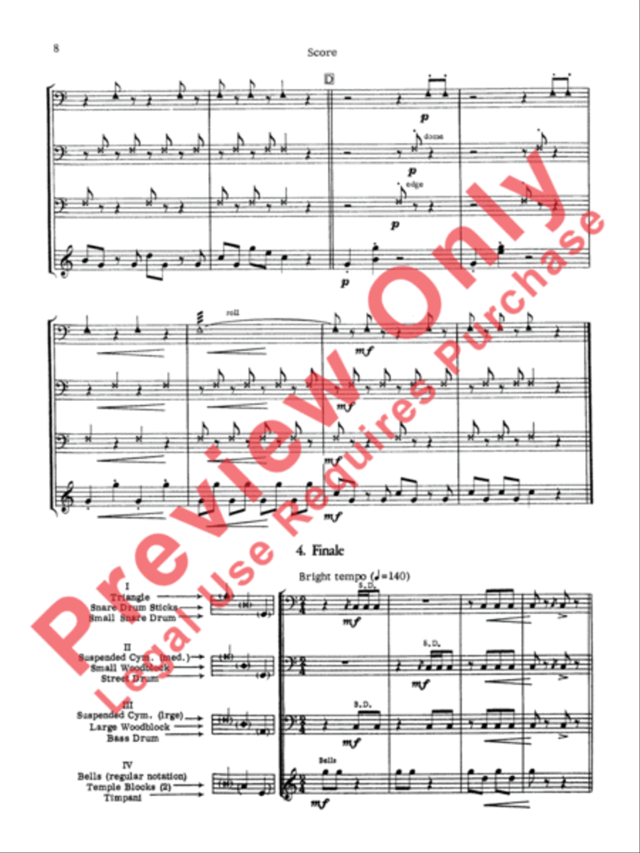 Suite for Percussion Suite for Percussion Percussion Ensemble scores gallery preview page 9