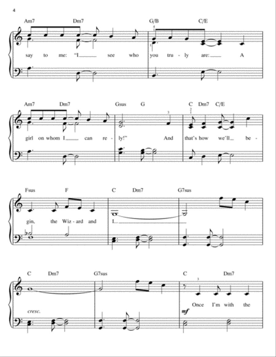 The Wizard And I (from Wicked) Easy Piano scores gallery preview page 4