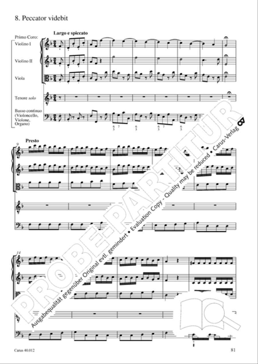 Beatus vir (How blest is he) Psalm 111 4-Part scores gallery preview page 82