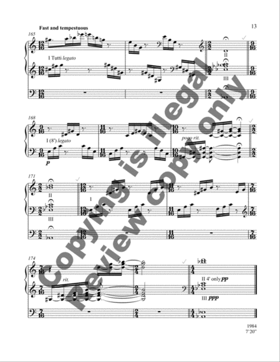 Variants in Memoriam John Cook Organ scores gallery preview page 12
