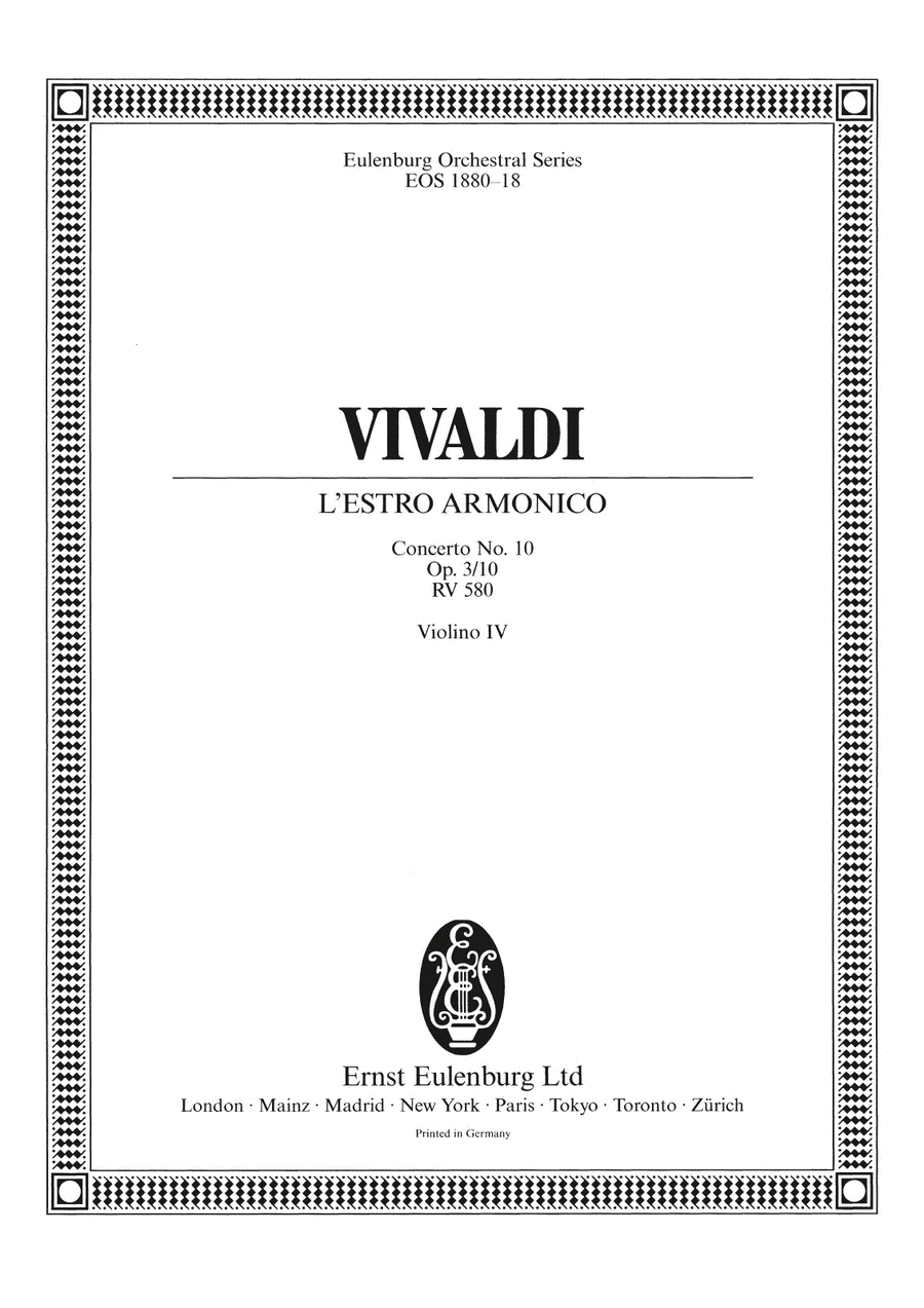 L'Estro Armonico Op. 3/10 RV 580 Part scores gallery preview page 1