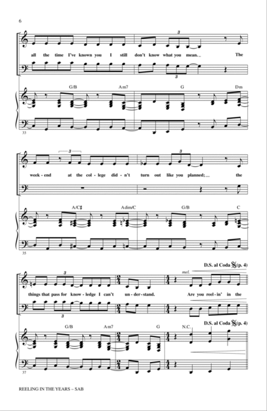 Reeling In The Years Reeling In The Years 3-Part scores gallery preview page 5