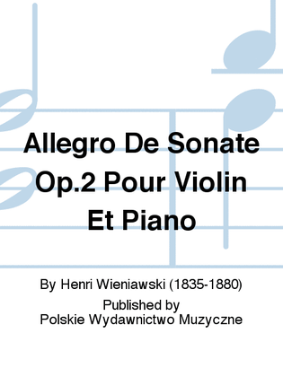 Book cover for Allegro De Sonate Op.2 Pour Violin Et Piano