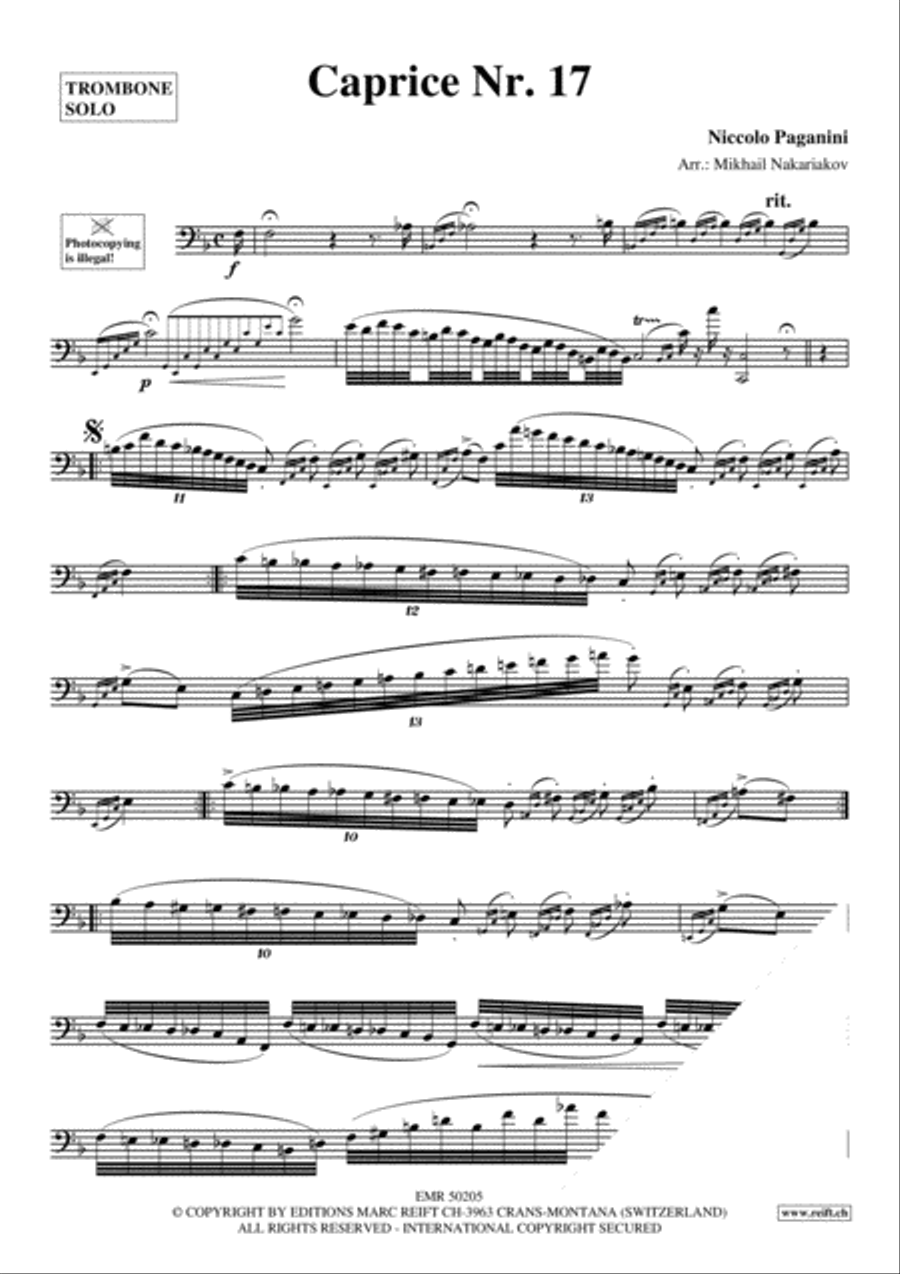 Caprice No. 17 Caprice No. 17 Trombone Solo scores gallery preview page 3