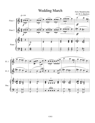 Book cover for Wedding March (Flute Duet) with optional piano accompaniment
