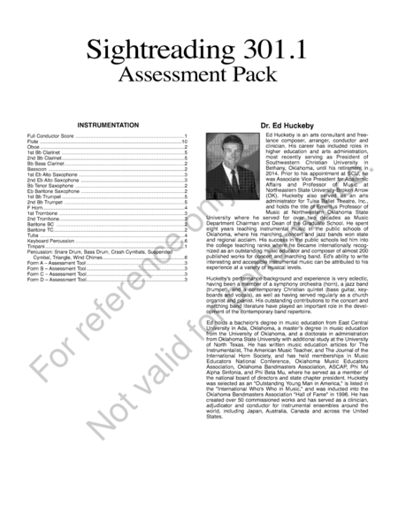 Sightreading 301.1 Assessment Pack