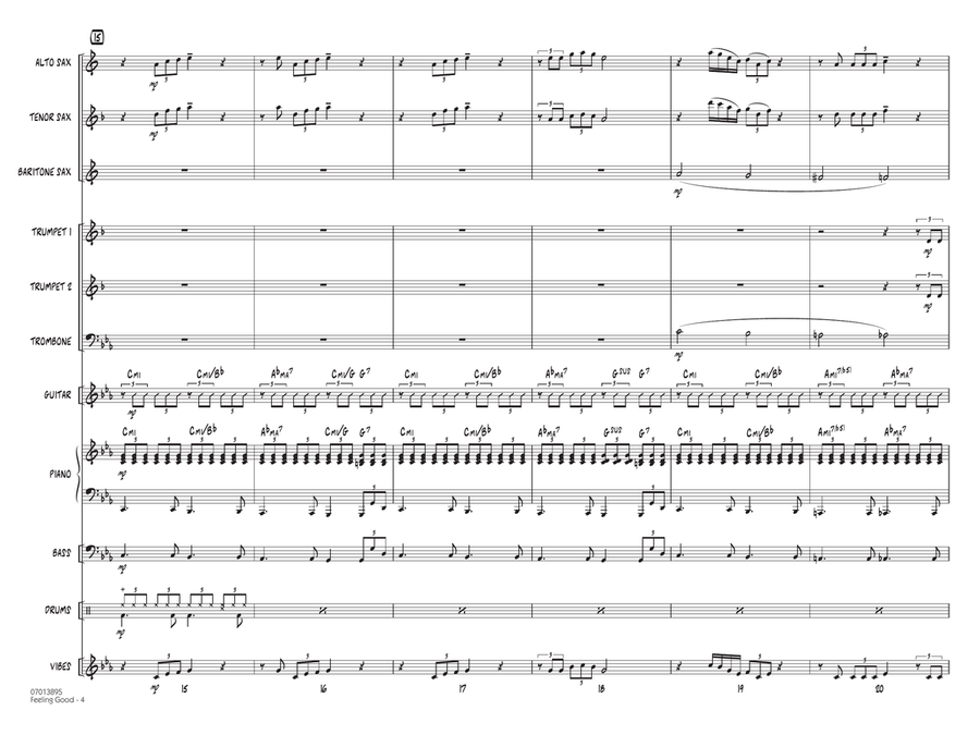 Feeling Good (arr. Rick Stitzel) - Full Score Jazz Ensemble scores gallery preview page 4