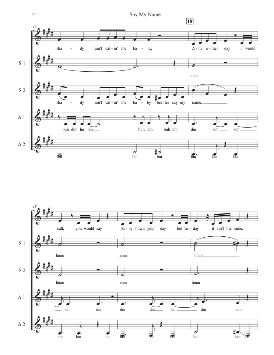 Say My Name SSAA scores gallery preview page 4