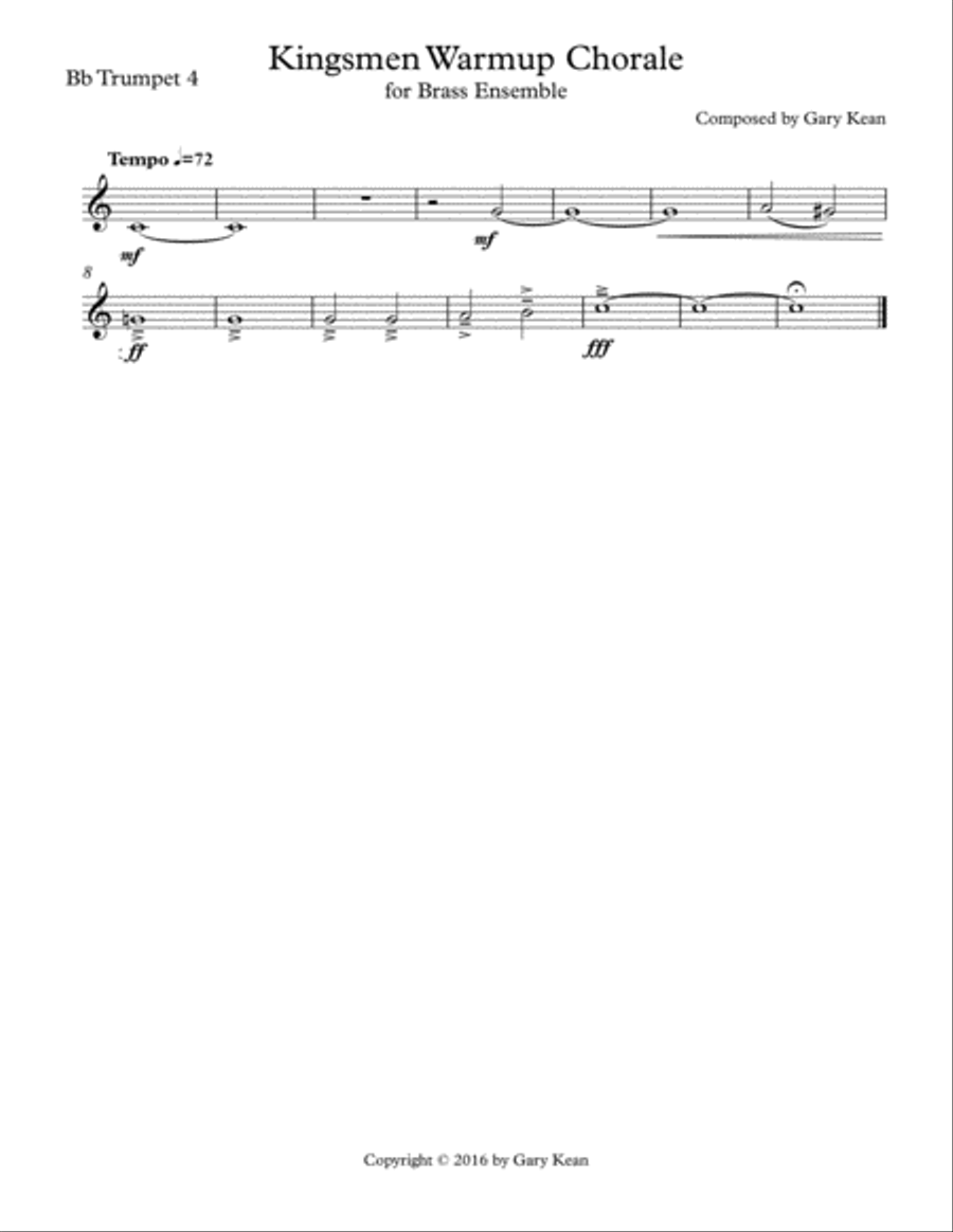 Kingsmen Warmup Chorale Kingsmen Warmup Chorale Marching Band scores gallery preview page 6