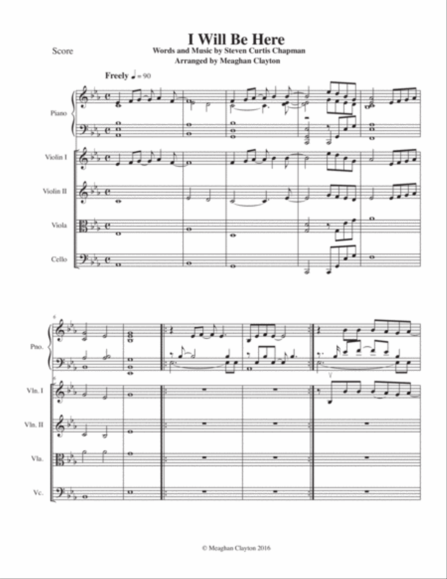 I Will Be Here Small Ensemble scores gallery preview page 2