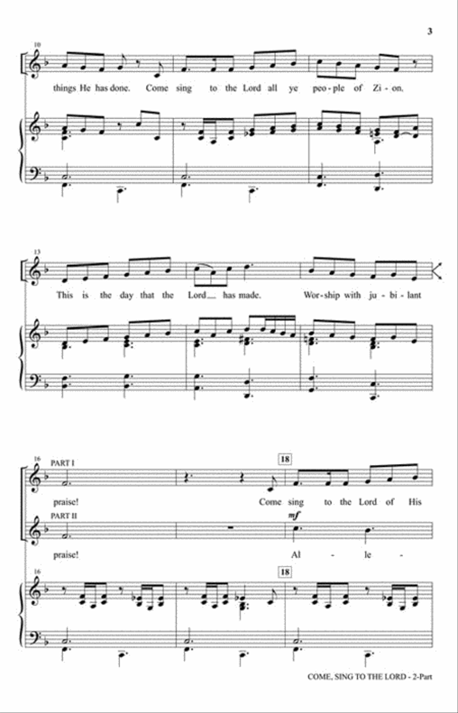 Come, Sing to the Lord 2-Part scores gallery preview page 3