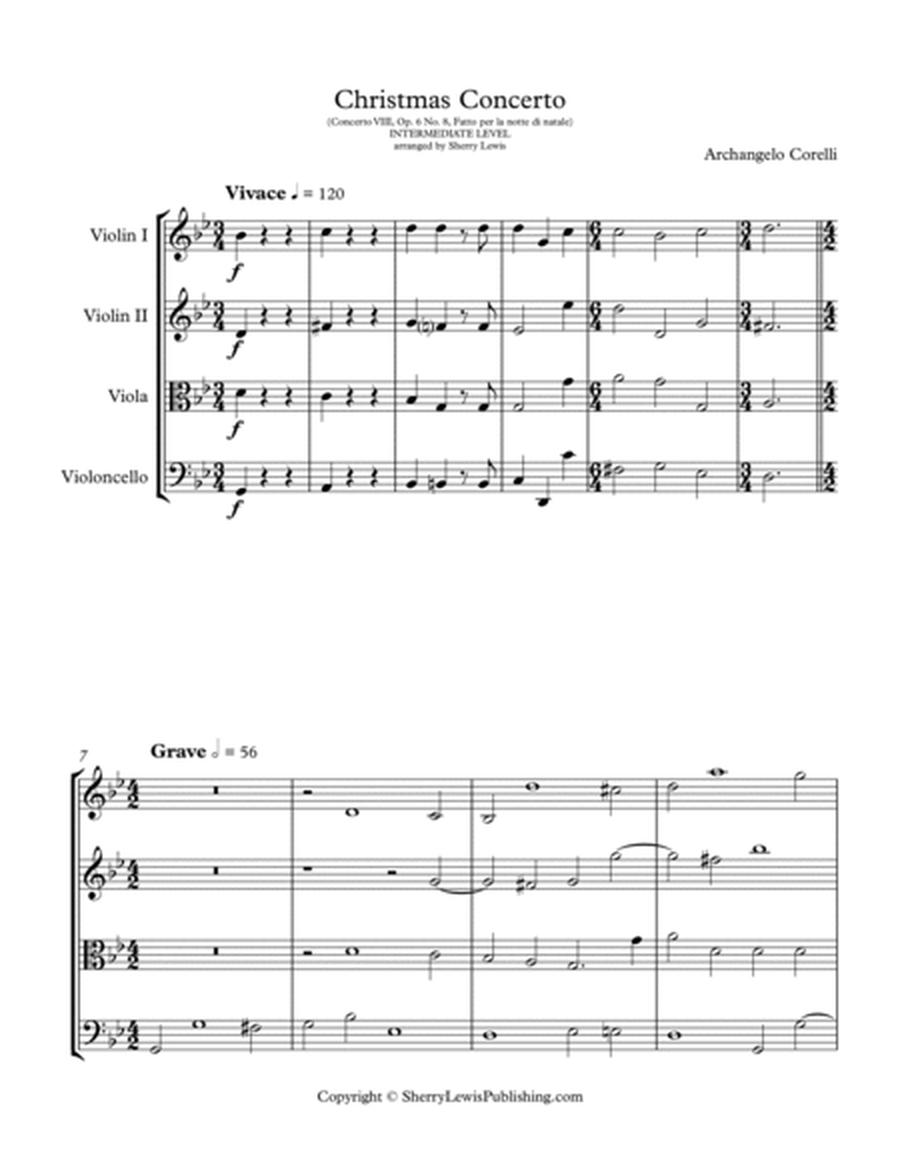 CHRISTMAS CONCERTO - STRING QUARTET - Concerto VIII Op. 6 No. 8, Fatto per la notte di natale, Compl image number null