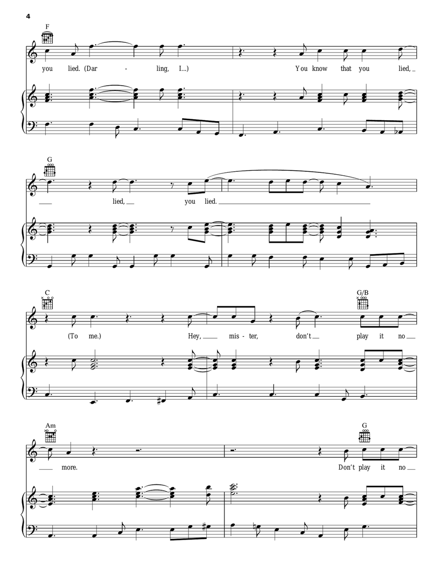 Don't Play That Song (You Lied) Acoustic Guitar scores gallery preview page 4