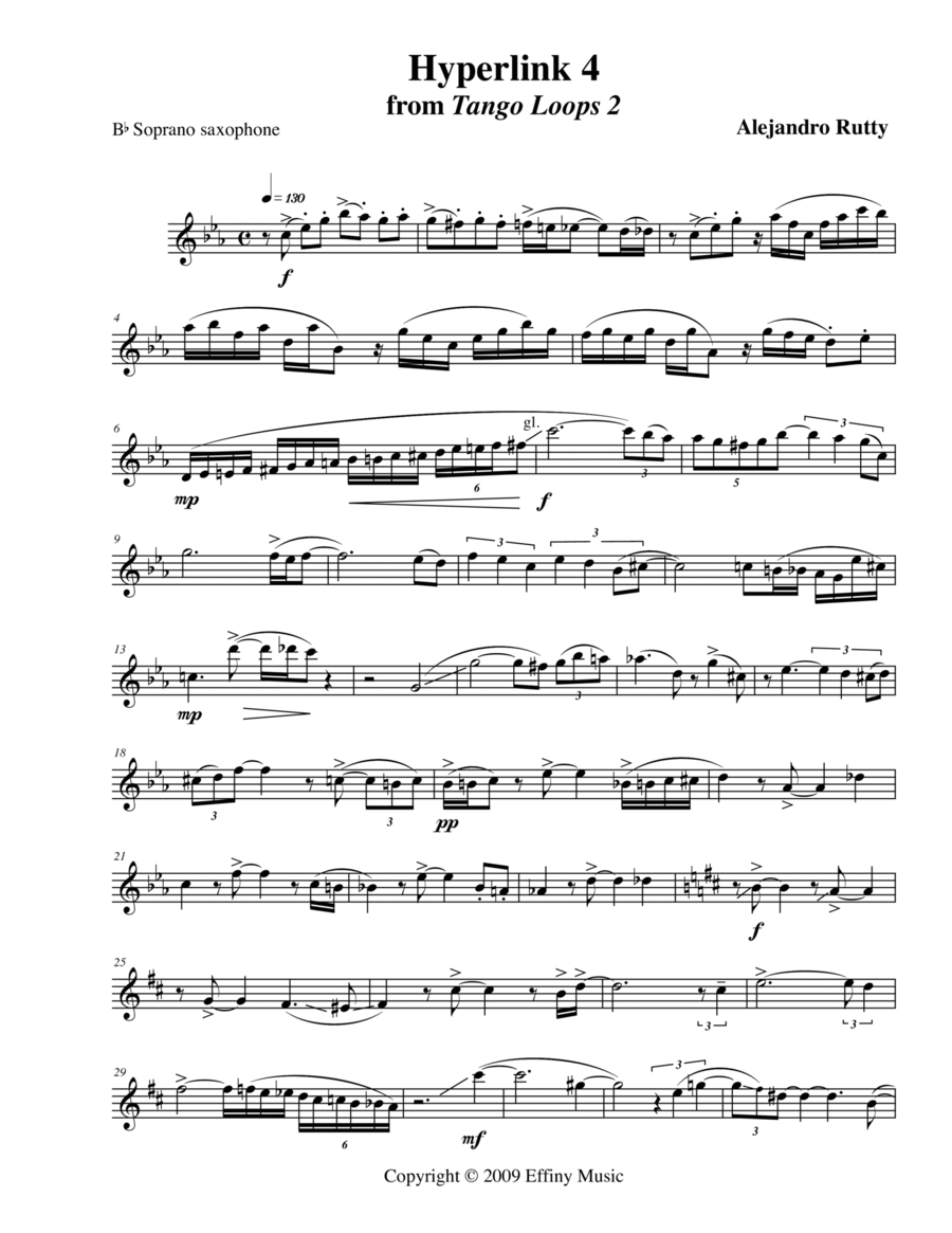 Hyperlink IV from Tango Loops 2 Woodwind Quartet scores gallery preview page 1