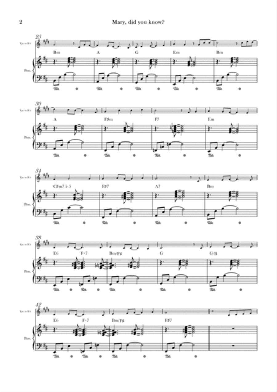 Mary, Did You Know? B-Flat Trumpet scores gallery preview page 2