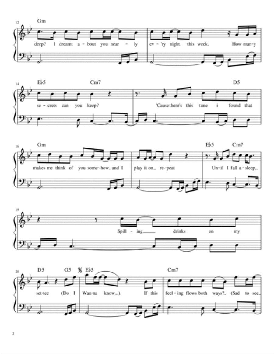 Do I Wanna Know? Piano Solo scores gallery preview page 2