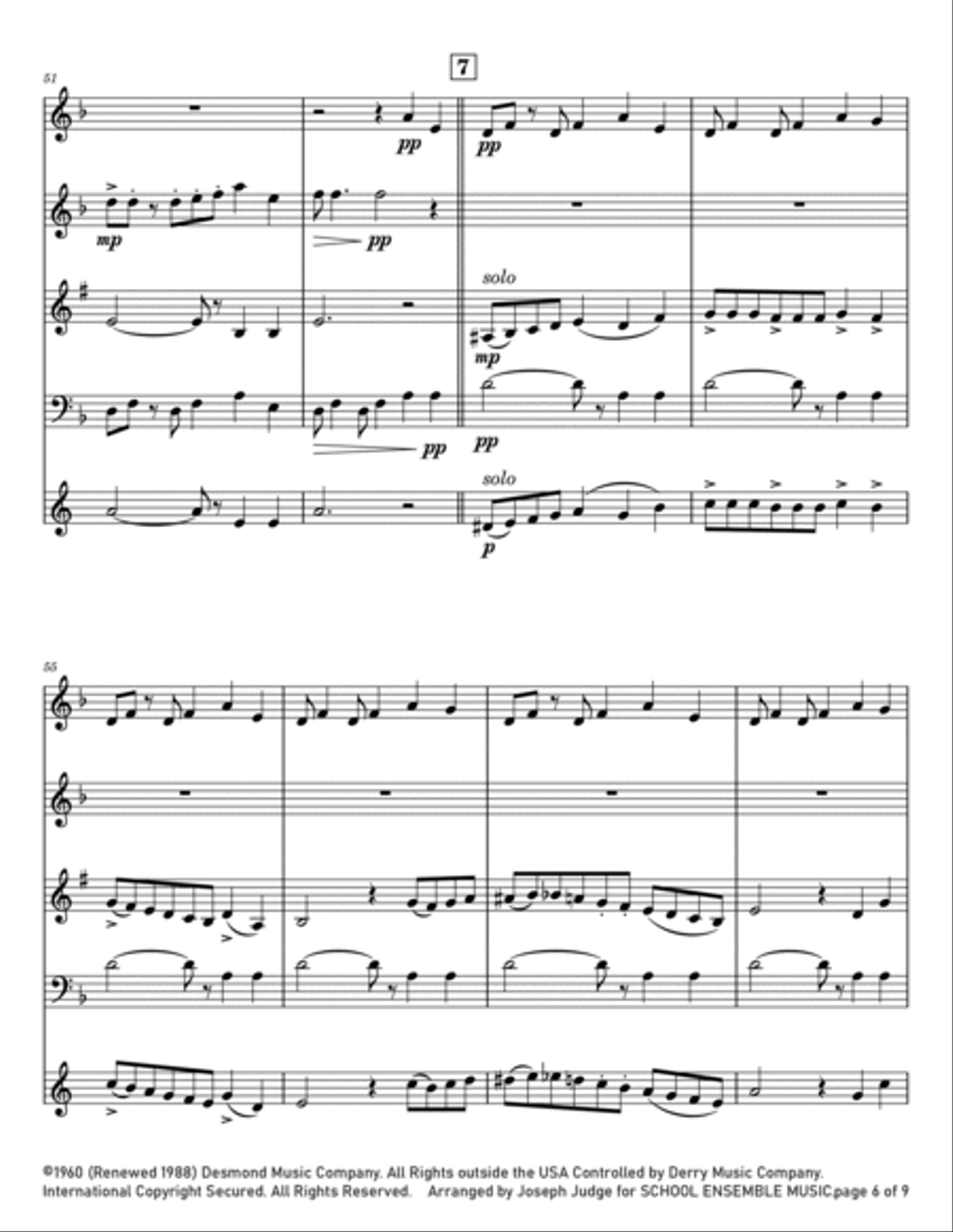 Take Five Woodwind Quartet scores gallery preview page 6