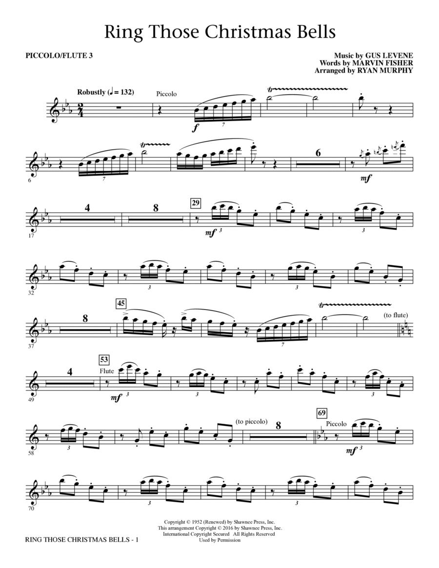 Ring Those Christmas Bells - 3rd Flute & Piccolo Choir scores gallery preview page 1