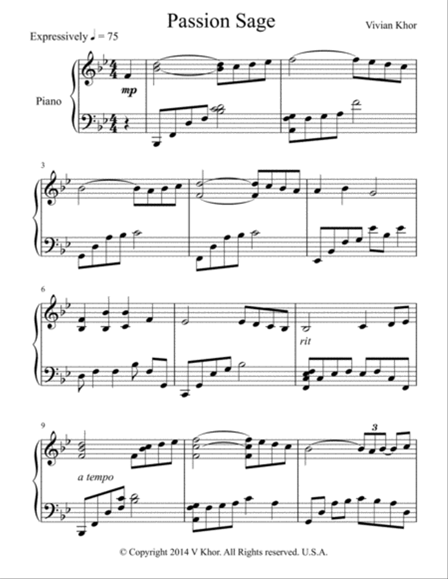 Passion Sage (piano) Passion Sage (piano) Piano Solo scores gallery preview page 2