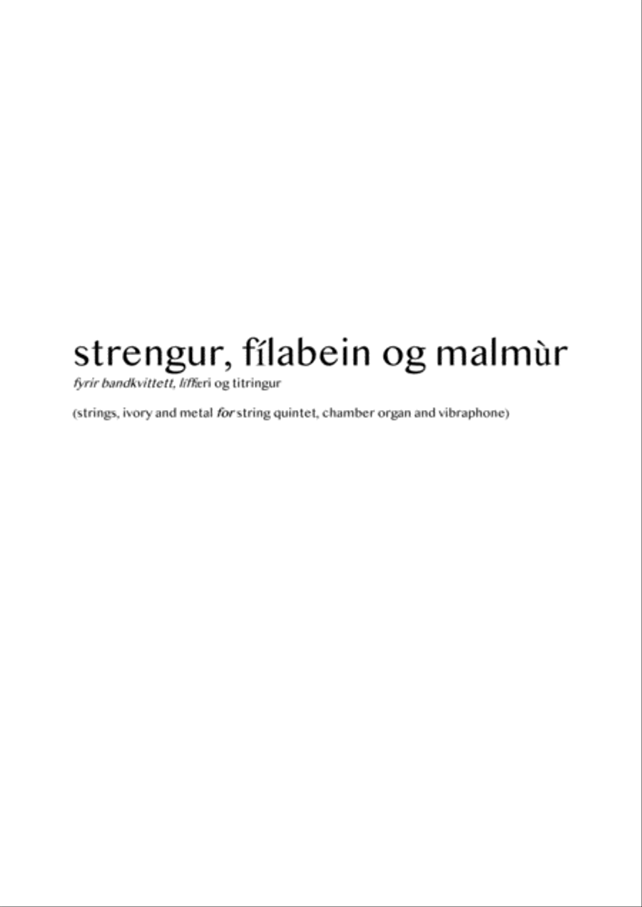 Strengur, filabein og malmur String Orchestra scores gallery preview page 1