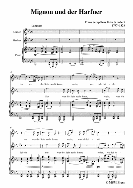 Schubert-Mignon und der Harfner (duet),in c minor,for Voice&Piano image number null