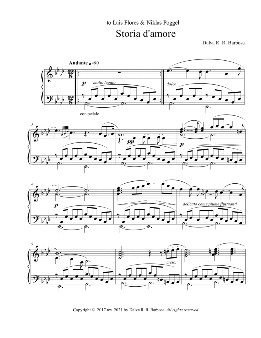 Storia d'amore Piano Solo scores gallery preview page 1
