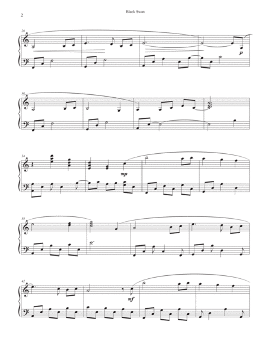 Black Swan Piano Solo scores gallery preview page 3