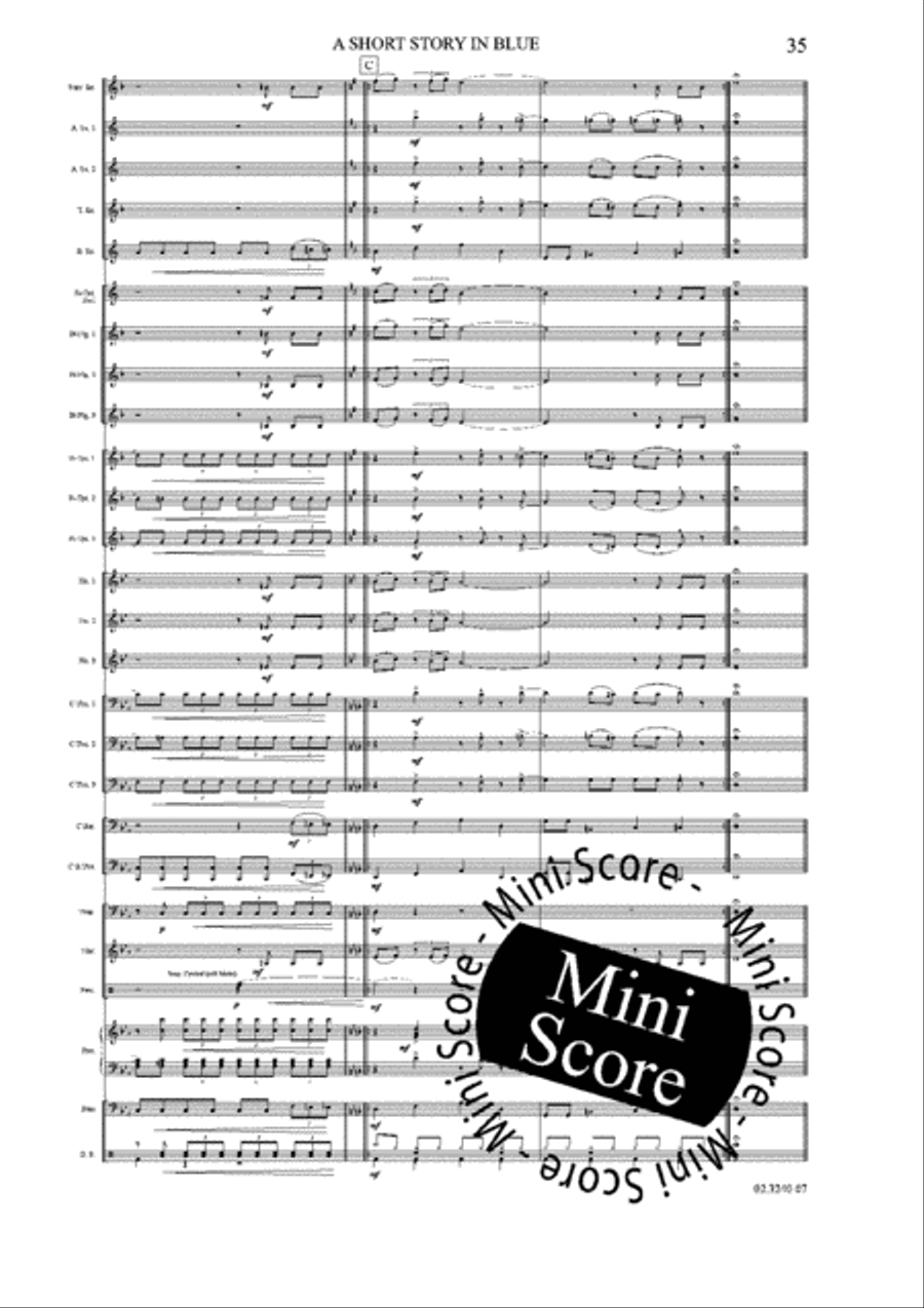 A Short Story in Blue Fanfare Band scores gallery preview page 41