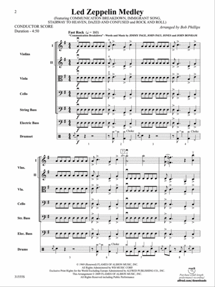 Led Zeppelin Medley String Orchestra scores gallery preview page 2