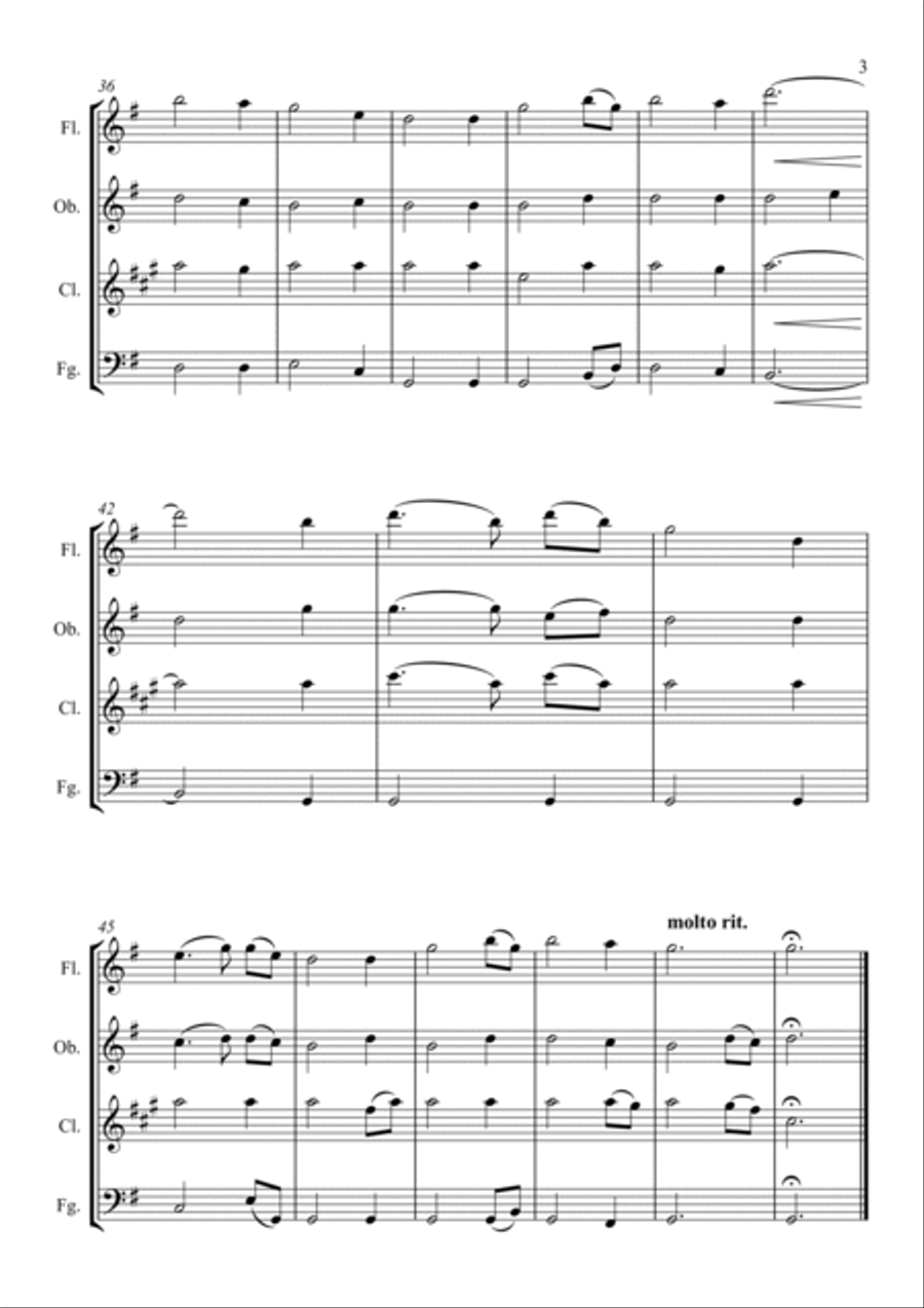 Amazing Grace Woodwind Quartet scores gallery preview page 3