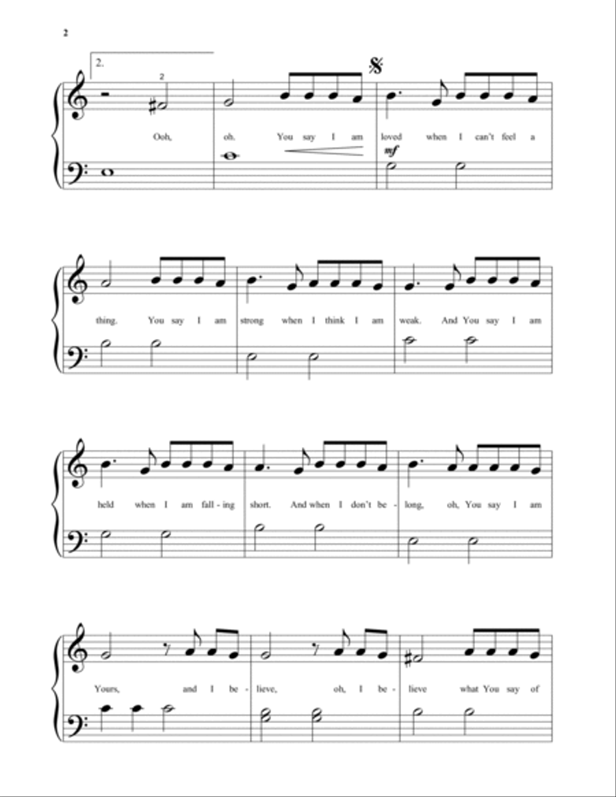 You Say You Say Piano Solo scores gallery preview page 2