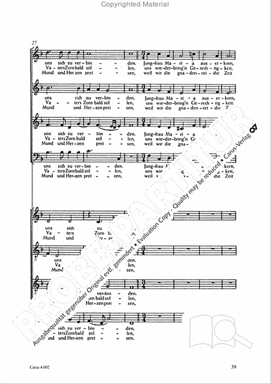 Eccard: 29 Choralbearbeitungen Collection / Songbook scores gallery preview page 40