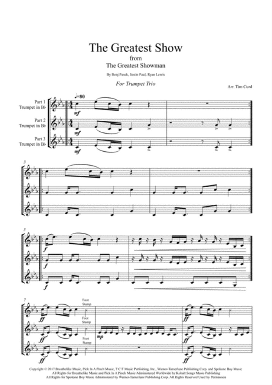 The Greatest Show Brass Ensemble scores gallery preview page 2