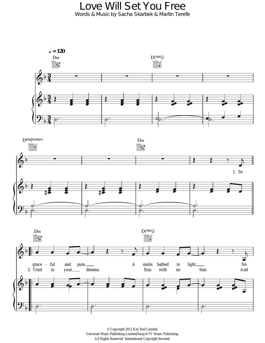 Love Will Set You Free Acoustic Guitar scores gallery preview page 1